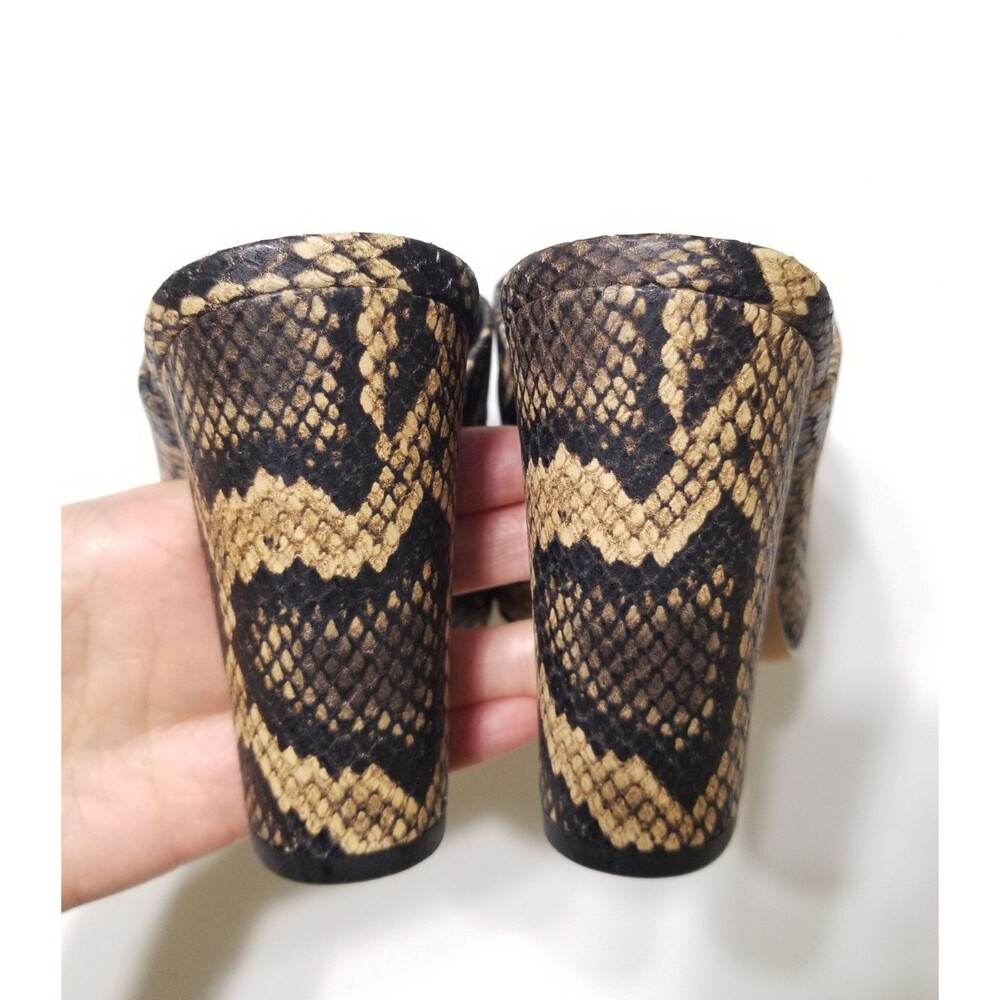 NIB Vince Heath Snake Print Leather Block Heel Sandal Mule Slide Senegal - Picture 15 of 16